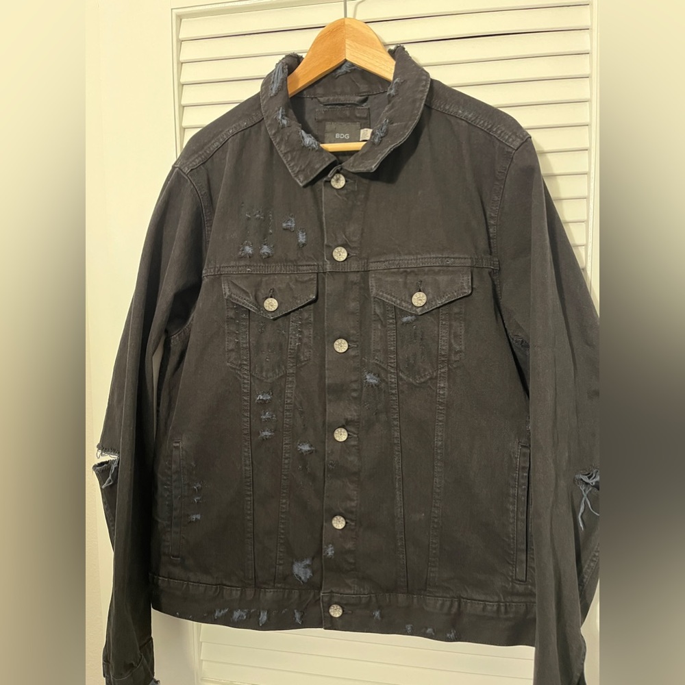 UrbanOutfitters Black Denim Jacket - Large Size